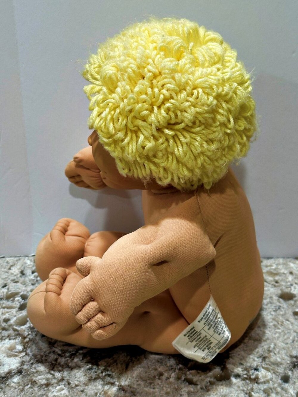 VTG 1985 Cabbage Patch Kid Boy Doll Blonde Loop Hair Blue Eyes One Tooth Dimples - Picture 5 of 10
